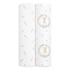 Aden and Anais Mantas 2 Pk Swaddle Clásica - Blushing Bunnies