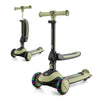 Kinderkraft Scooter 2 en 1 HALLEY en color verde, convertible de scooter a bicicleta de balance.