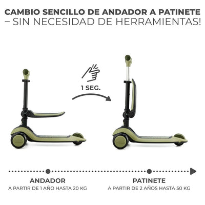Kinderkraft Scooter 2 en 1 HALLEY - Verde