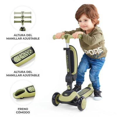 Kinderkraft Scooter 2 en 1 HALLEY - Verde