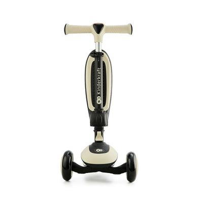 Vista del Kinderkraft Scooter 2 en 1 HALLEY en blanco, diseño ajustable y versátil.