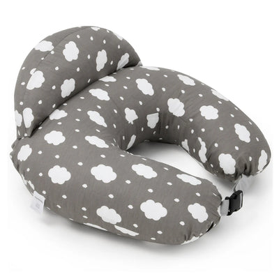 Detalle de la correa ajustable de la almohada de lactancia Momcozy que asegura la posición idea
