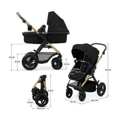 Kinderkraft Travel System Moov 2 Air 3 en 1 Base Isofix - Negro