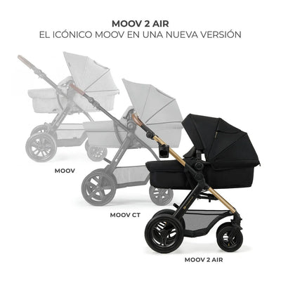 Kinderkraft Travel System Moov 2 Air 3 en 1 Base Isofix - Negro