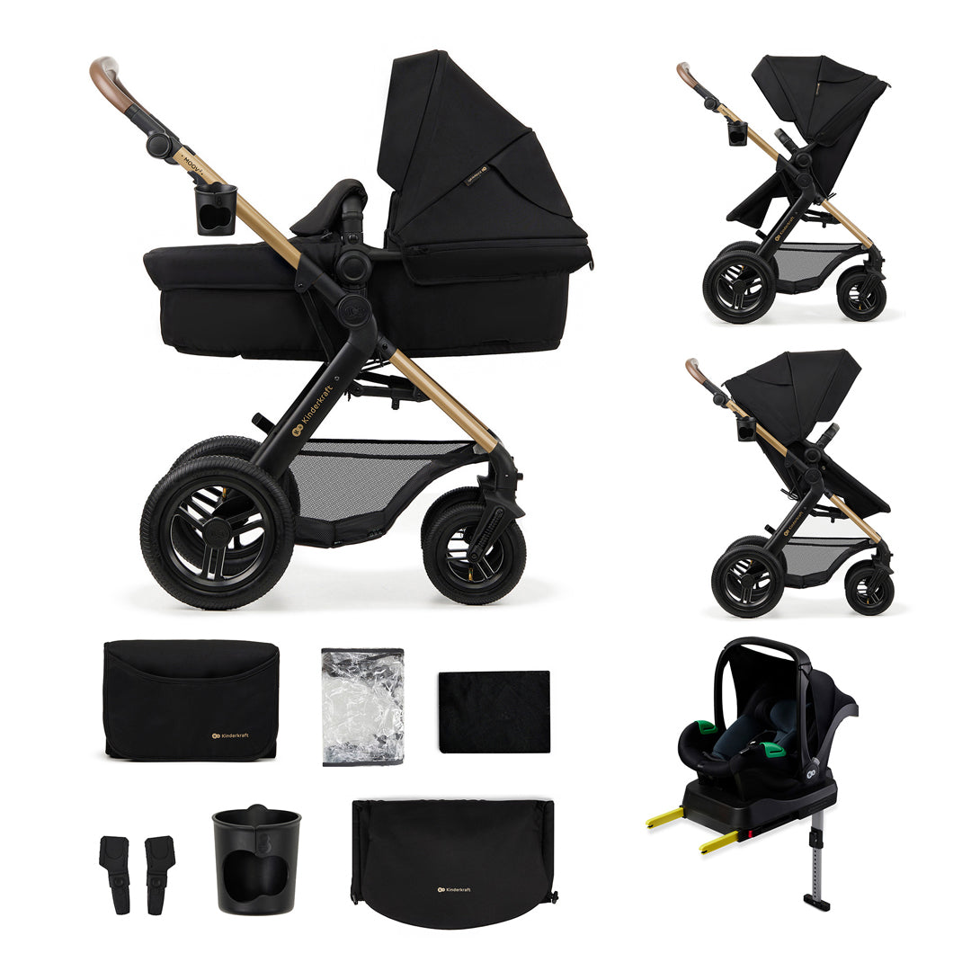 Kinderkraft Travel System Moov 2 Air 3 en 1 Base Isofix - Negro