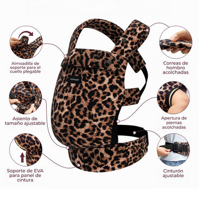 Momcozy Portabebé Ergonómico, cómodo y ligero 3 en 1 - Leopardo