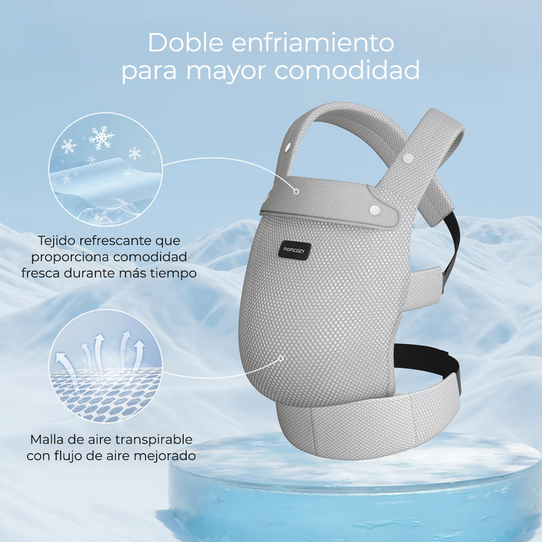 Momcozy Portabebé Ergonómico, cómodo y ligero 3 en 1 - Malla Gris