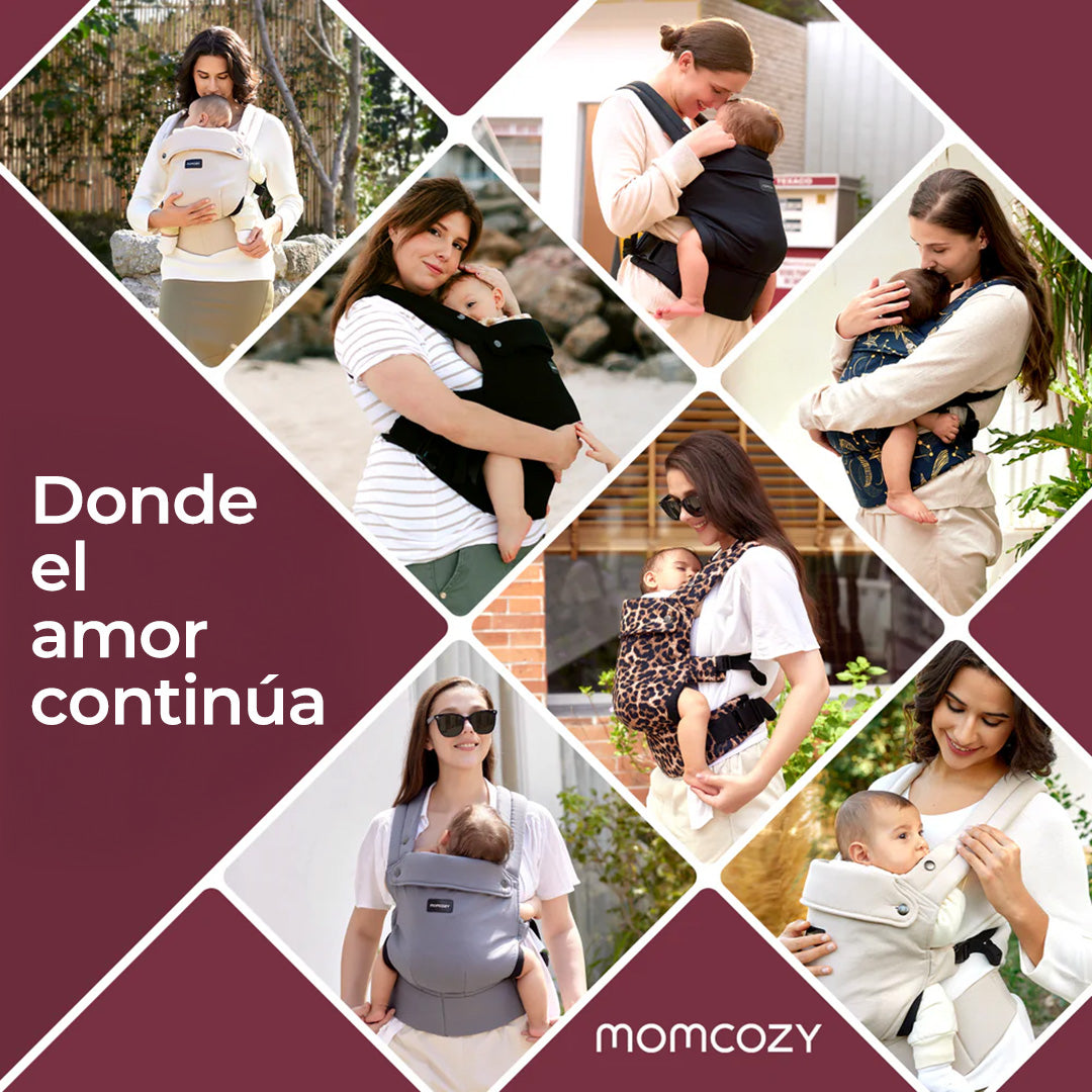 Momcozy Portabebé Ergonómico, cómodo y ligero 3 en 1 - Malla Gris