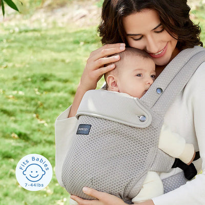 Momcozy Portabebé Ergonómico, cómodo y ligero 3 en 1 - Malla Gris
