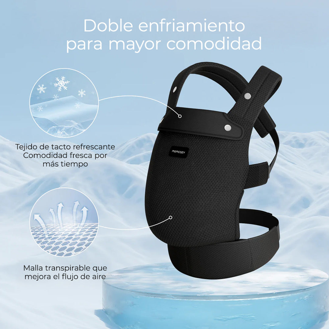Momcozy Portabebé Ergonómico, cómodo y ligero 3 en 1 - Malla Negro