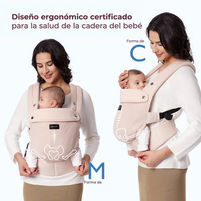 Momcozy Portabebé Ergonómico, cómodo y ligero 3 en 1 - Malla Rosa