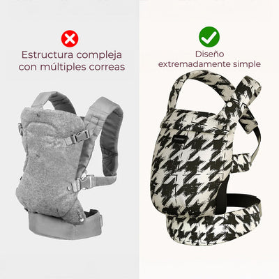 Momcozy Portabebé Ergonómico, cómodo y ligero 3 en 1 - Pata de Gallo