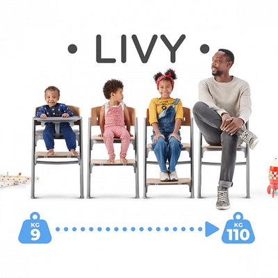 Kinderkraft Silla de comer evolutiva LIVY - Wood