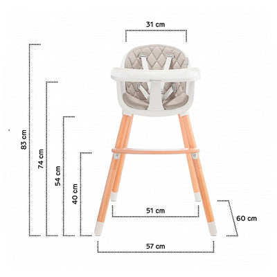 Kinderkraft Silla de Comer Sienna - Blanca