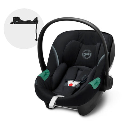 Cybex Travel System Coche ORFEO Moon Black con Silla Nido Aton S2