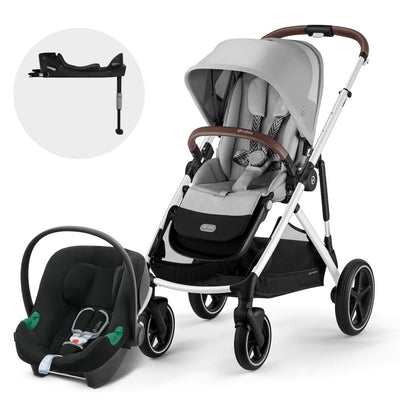 Cybex Travel System Coche GAZELLE SLV Lava Grey con Silla Nido Aton B2