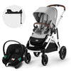 Cybex Travel System Coche GAZELLE SLV Lava Grey con Silla Nido Aton S2