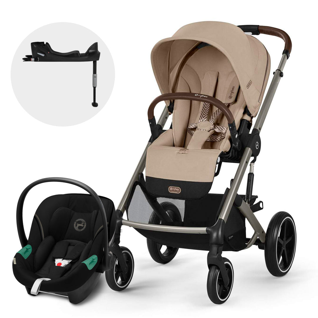 Cybex Travel System Coche Balios S Lux 3.0 Beige con Silla Nido Aton S2
