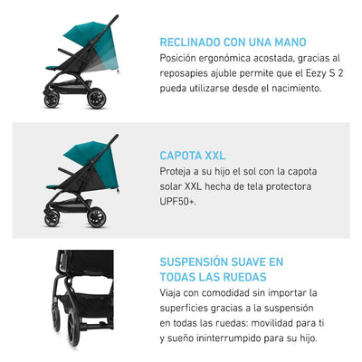 Cybex Travel System Coche EEZY S+ v3 Gris con Silla Nido Aton S2