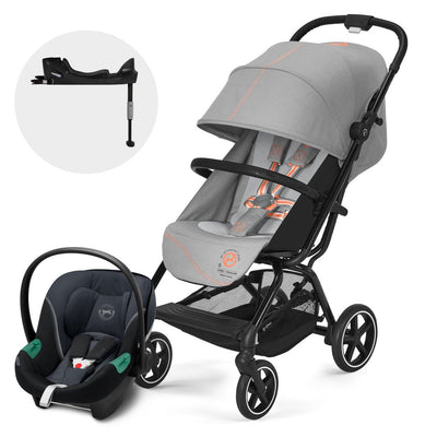 Cybex Travel System Coche EEZY S+ v3 Gris con Silla Nido Aton S2