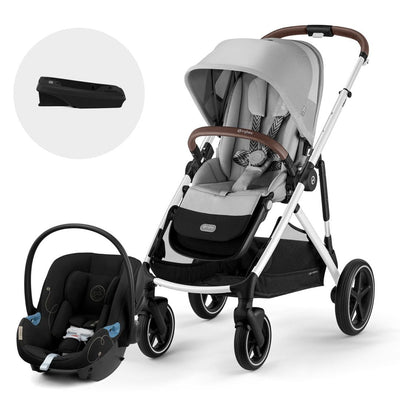 Cybex Travel System Coche GAZELLE SLV Lava Grey con Silla Nido Aton G