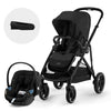 Cybex Travel System Coche GAZELLE BLK Moon Black con Silla Nido Aton G