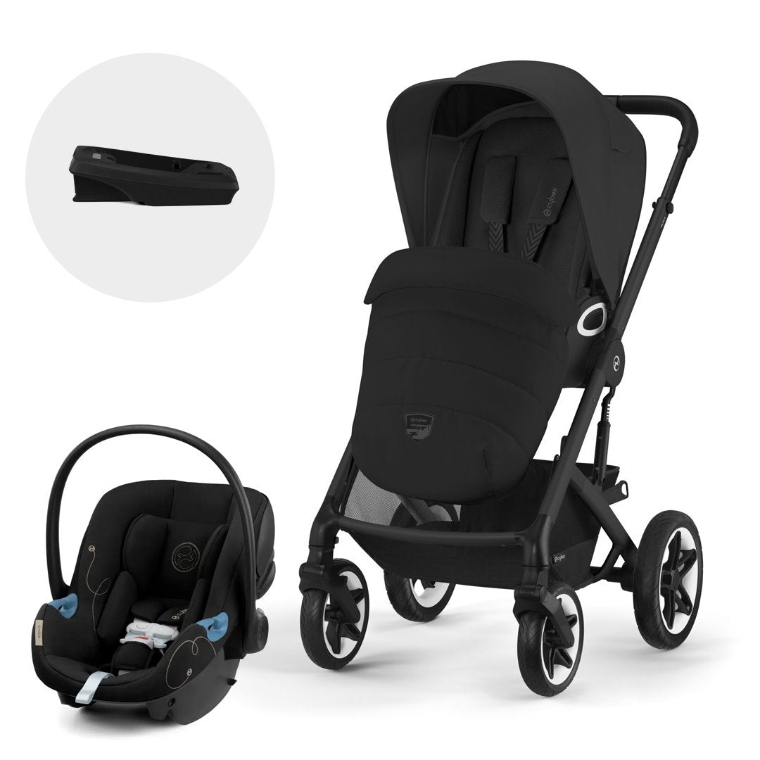 Cybex Travel System Coche TALOS LUX 2.0 Black con Silla Nido Aton G