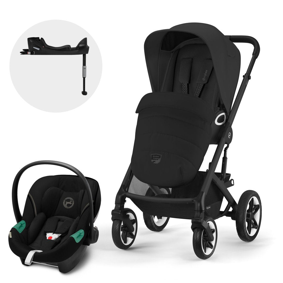 Cybex Travel System Coche TALOS LUX 2.0 Black con Silla Nido Aton S2