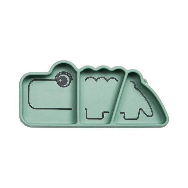 Done by Deer Plato de silicona para snack con ventosa -  Croco Verde