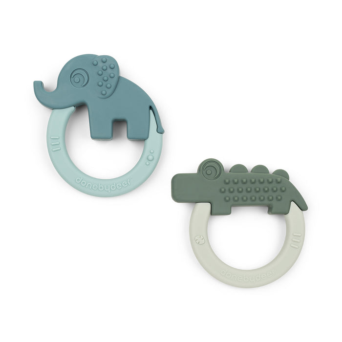 mordedor 2-pack - deer friends - verde/azul