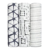 Aden and Anais Mantas 3 Pk Swaddle Bamboo - Pebble Shibori