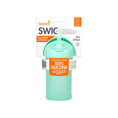 Boon Swig Vaso con Bombilla flexible 270 ml - Menta