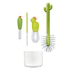 Boon Cacti Kit de Cepillos de Limpieza y Recipiente Verde, mostrando el diseño innovador y funcional.