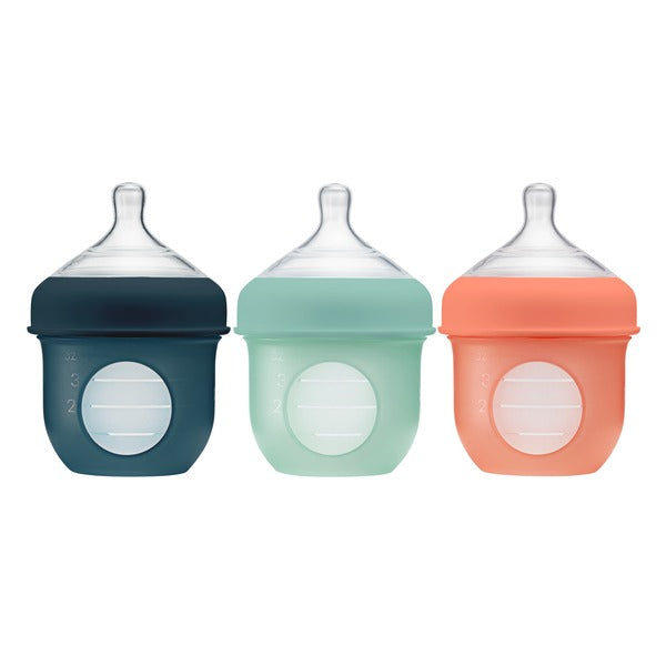 Boon Set 3 Mamaderas con bolsa de silicona Nursh - 4 oz Teal