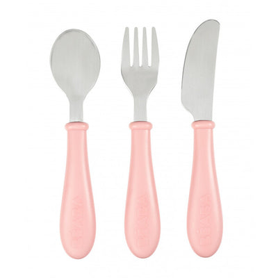 Beaba Set Cubiertos Niño Acero Inoxidable - Rosado