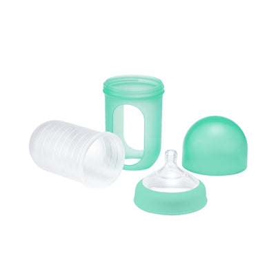 Boon Set 3 Mamaderas con bolsa de silicona Nursh - 8 oz Teal