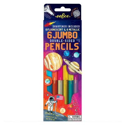 Eeboo 6 lápices Jumbo doble colores