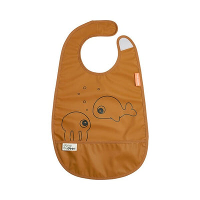Done by Deer Babero impermeable con velcro - Mar Mostaza