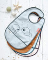 Done by Deer Babero impermeable con velcro - Mar Mostaza