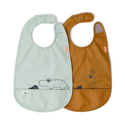 Done by Deer Set de 2 Baberos con velcro - Mostaza