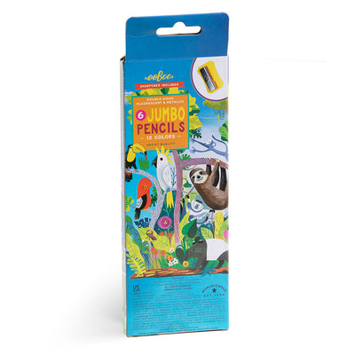 Eeboo 6 lápices Jumbo doble colores