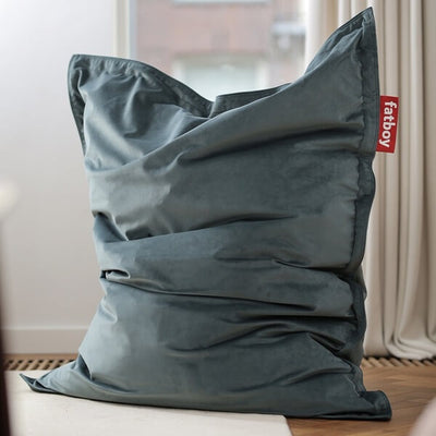 Pouf fatboy the original slim velvet petrol