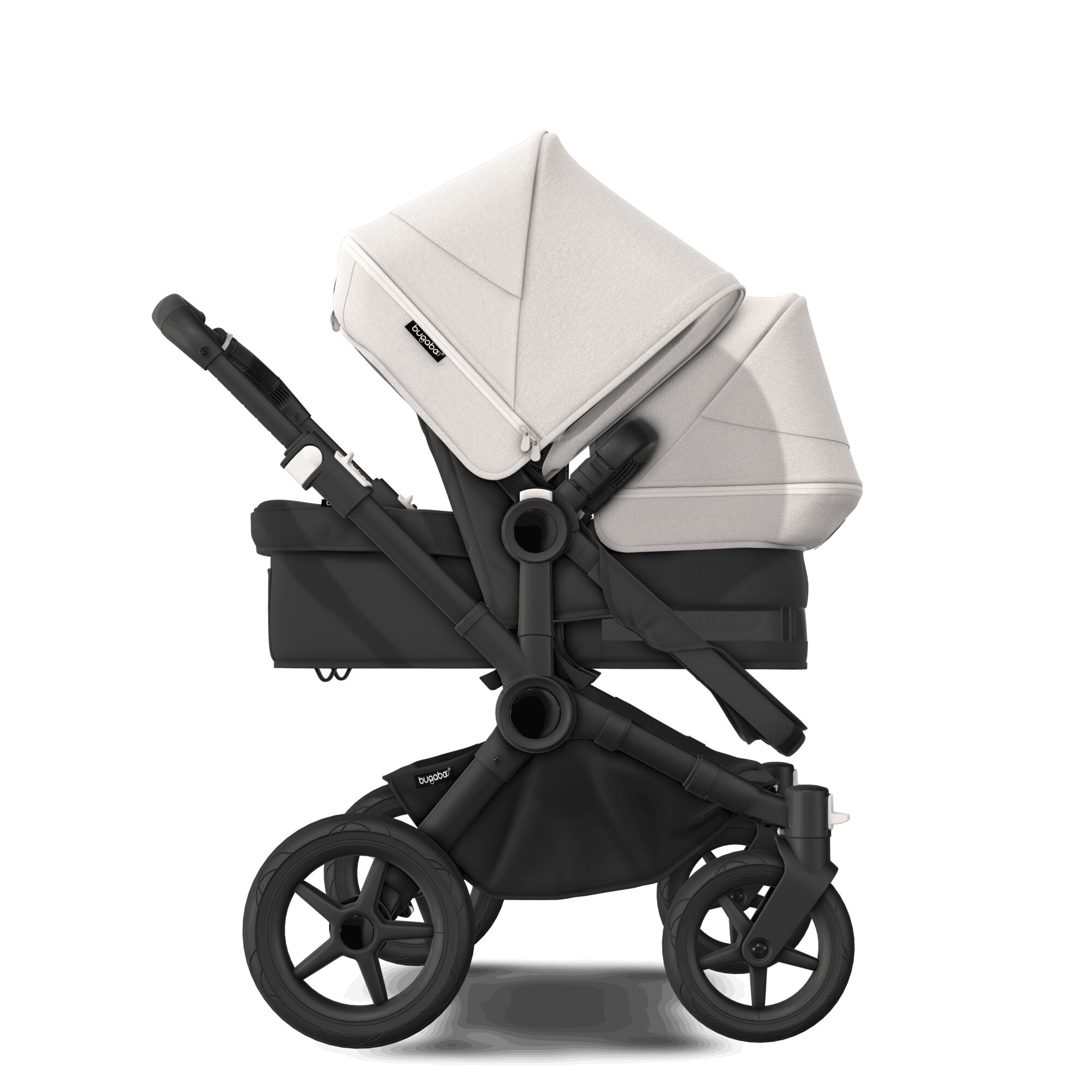 Bugaboo Coche Donkey 5 Duo - Negro/Midnight black con Misty White