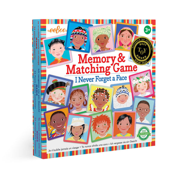 Eeboo Juego Memorice - Caras del Mundo