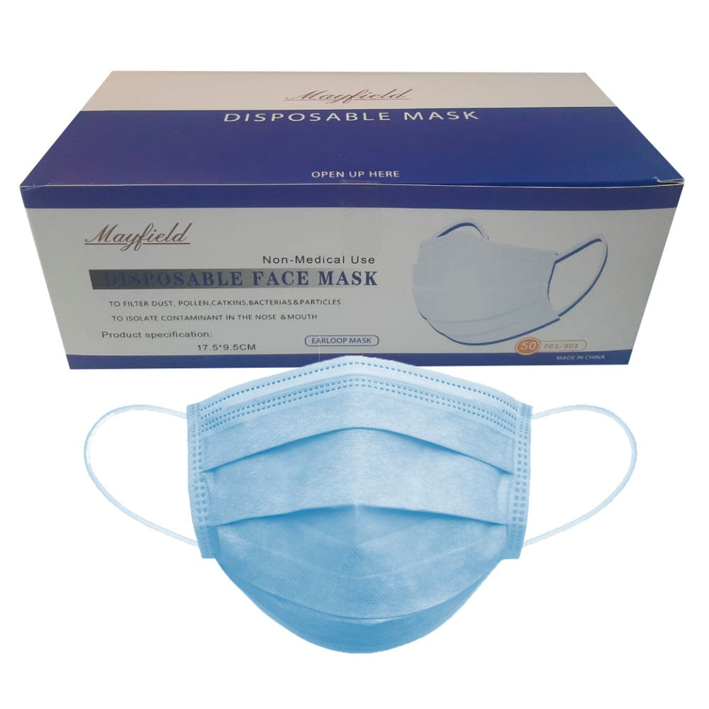 Mascarillas de 3 pliegues Mayfield Caja de 50 unidades