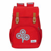 Mochila con multiples compartimentos Zoli Rojo Blanca y Augusto