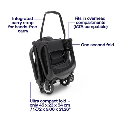 Travel System Coche Bugaboo Butterfly Azul con Silla Nido Aton S2