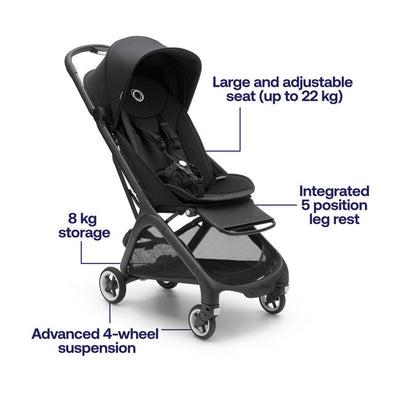 Travel System Coche Bugaboo BUTTERFLY Negro con Silla Nido ATON S2