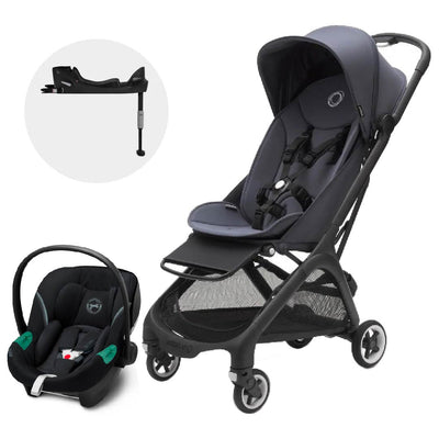 Travel System Coche Bugaboo Butterfly Azul con Silla Nido Aton S2