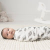 Manta de Muselina Suave Swaddle Foragers Leaves Aden and Anais Blanca y Augusto